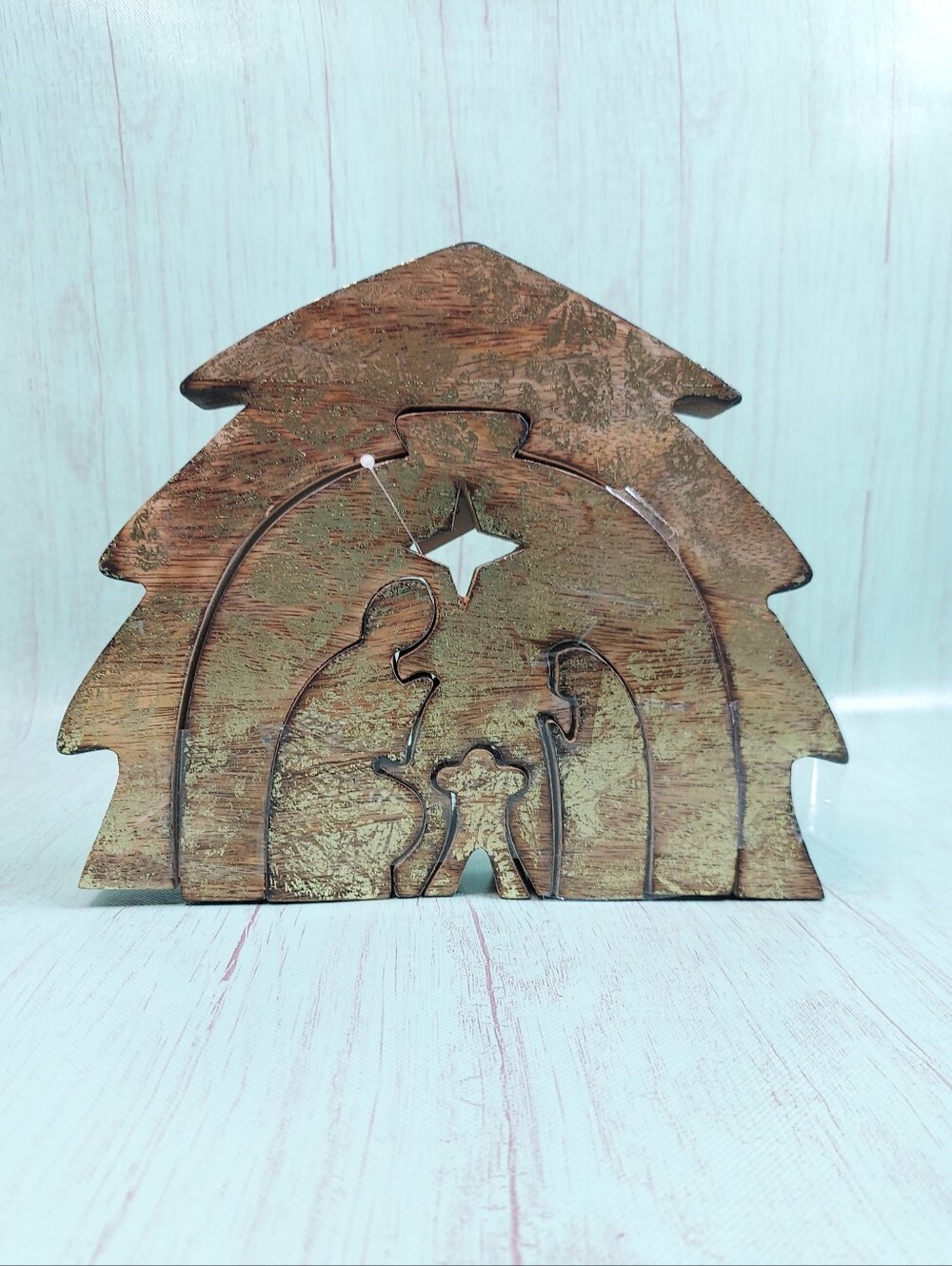 Park Hill Collection Gilden Wooden Nativity Puzzle Set -5 Piece NWT